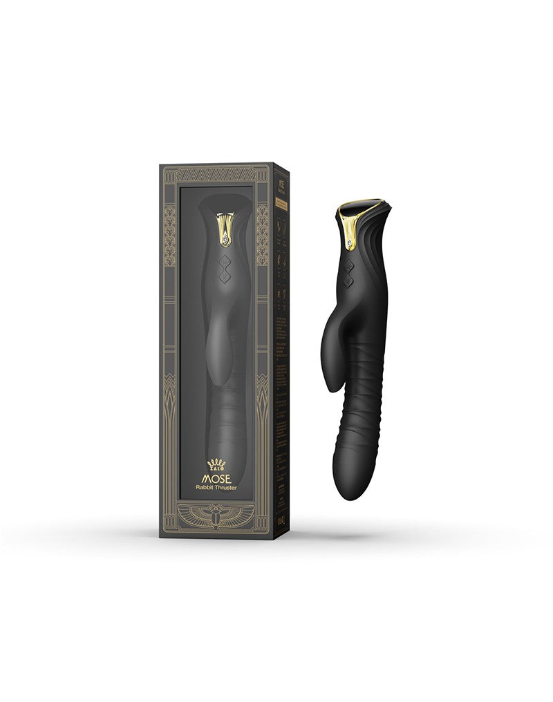 ZALO - Mose - Thrusting Rabbit Vibrator - Zwart