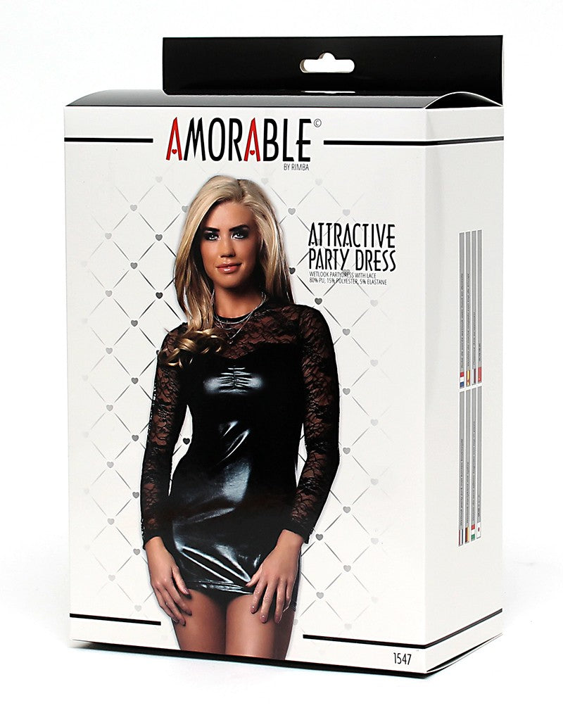 Amorable by Rimba - Wetlook Party Jurk - Zwart