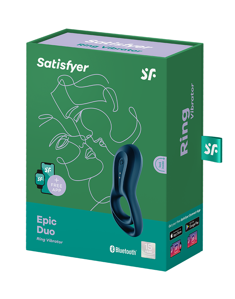 Satisfyer - Epic Duo - Cockring Vibrator - Blauw