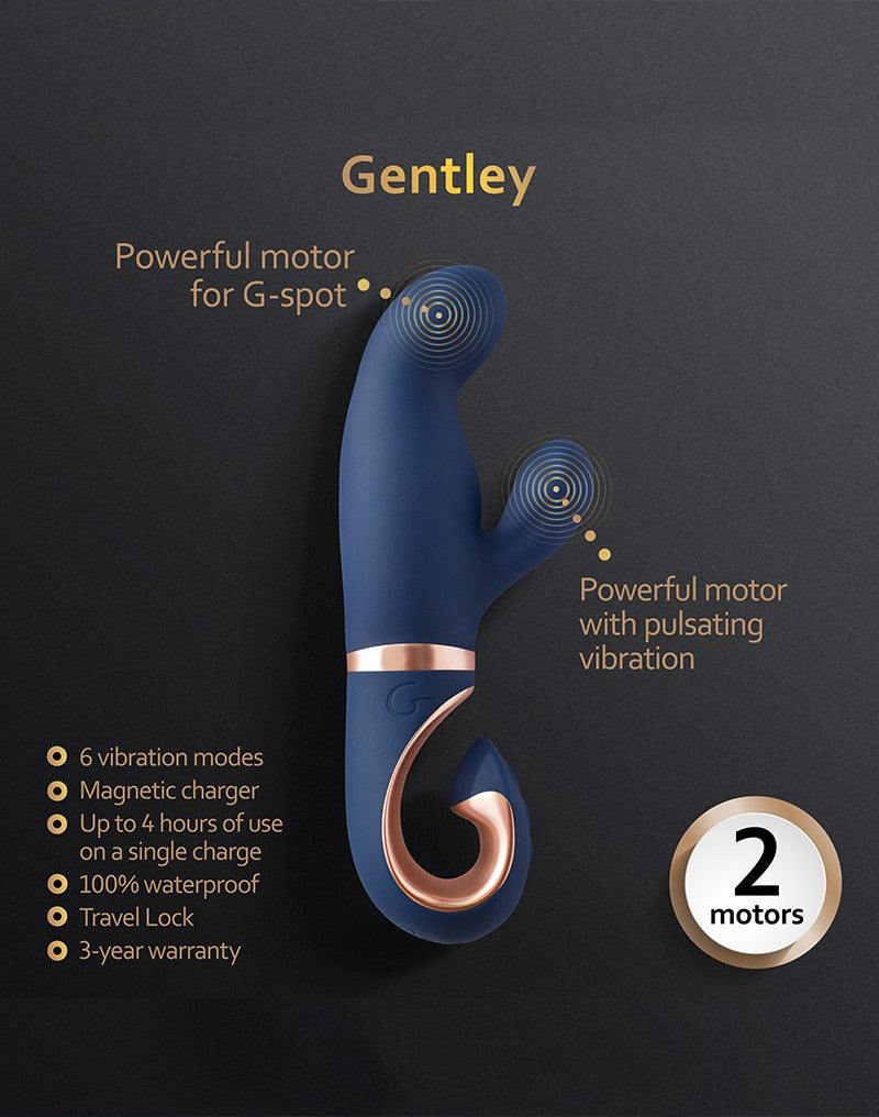 Gvibe - Gentley - Rabbit Vibrator - Blauw & Goud