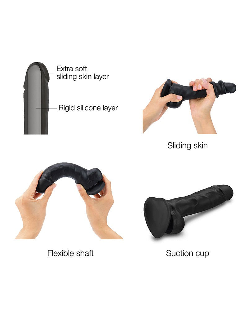 Strap-On-Me - Sliding Skin Realistische Dildo Maat S - Zwart