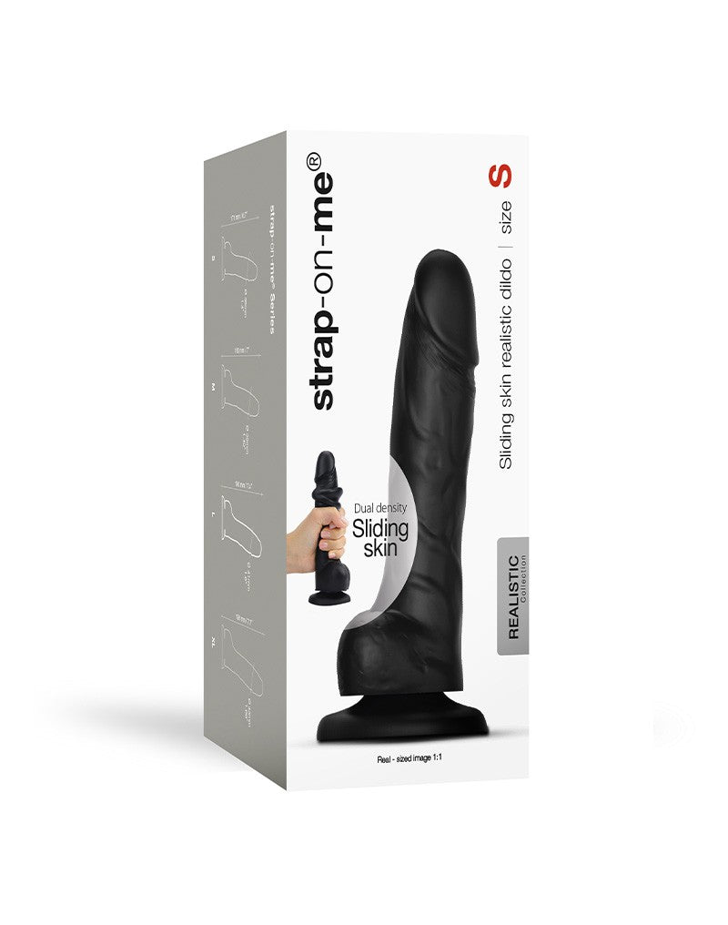 Strap-On-Me - Sliding Skin Realistische Dildo Maat S - Zwart