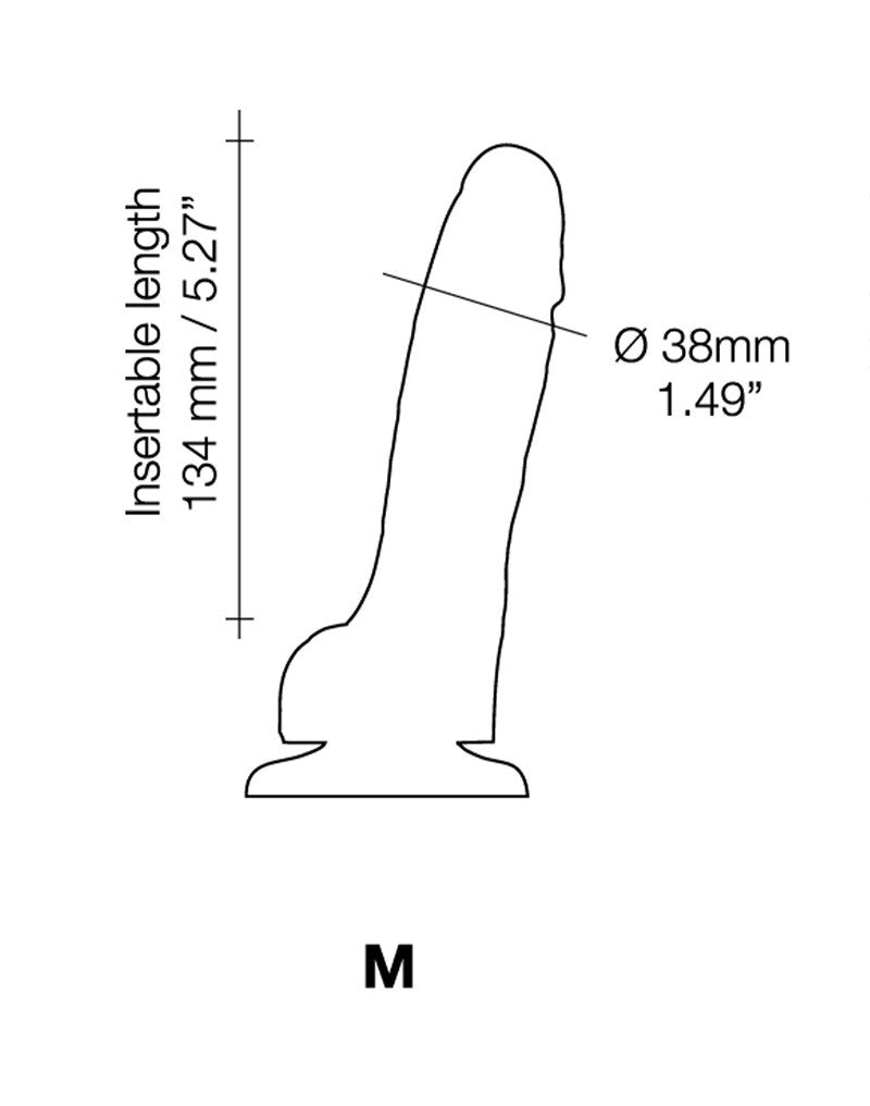 Strap-On-Me - Sliding Skin Realistische Dildo Maat M - Zwart