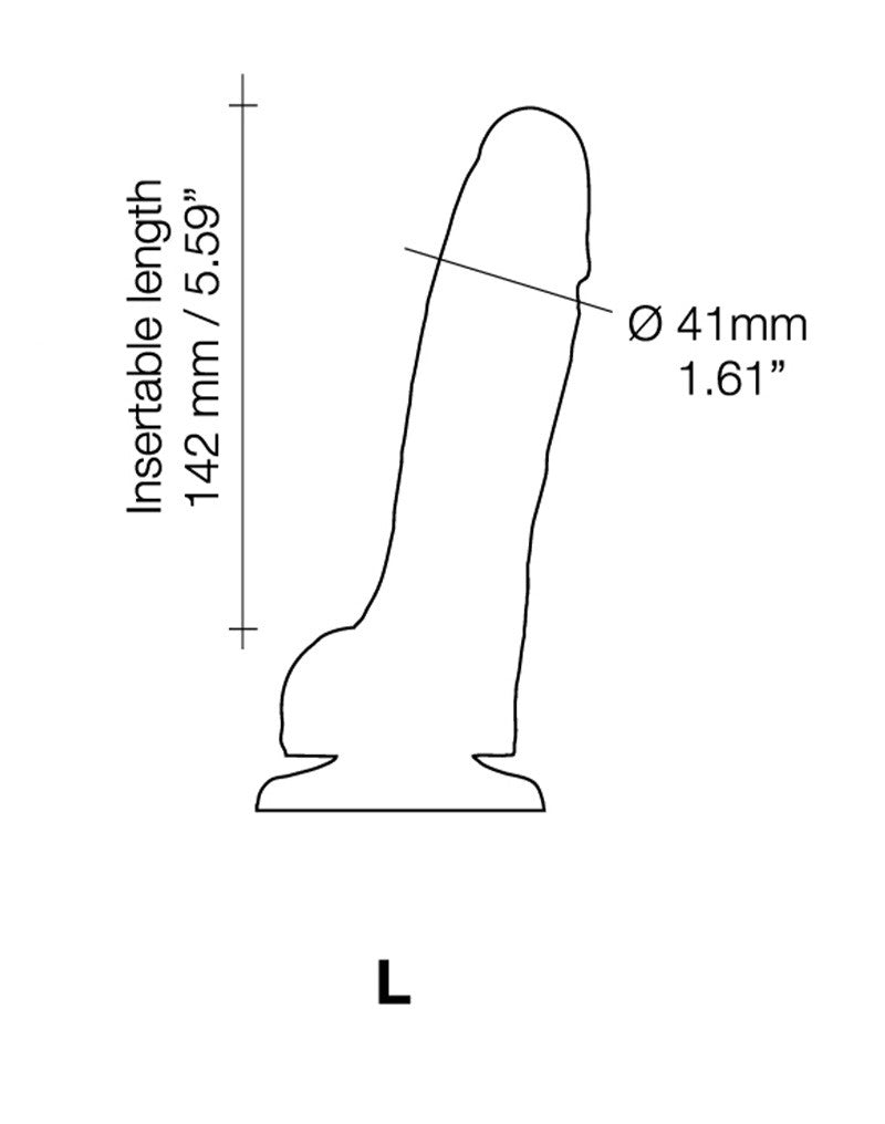 Strap-On-Me - Sliding Skin Realistische Dildo Maat L - Zwart