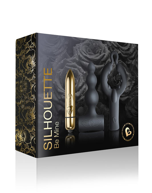 Rocks-Off - Be Mine Set - Cockring, Bullet en Anaal Vibrator - Zwart / Goud