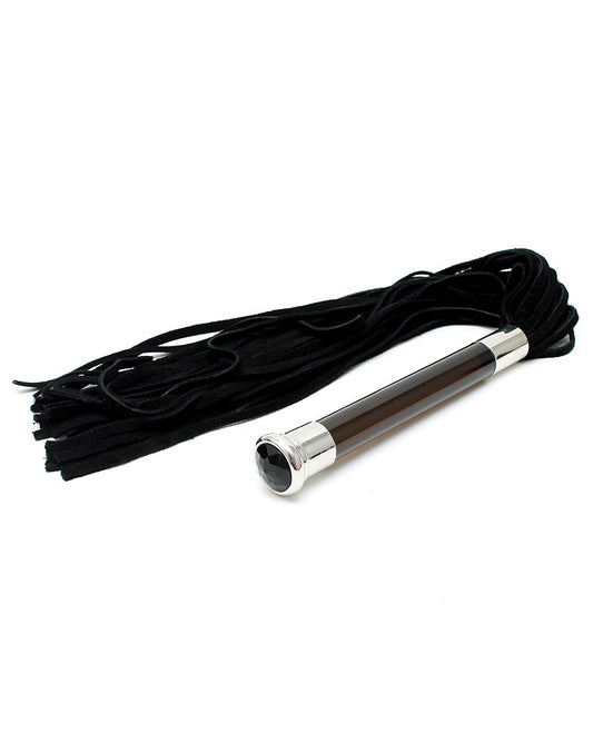 Rimba - Suede Flogger with glass handle and crystal